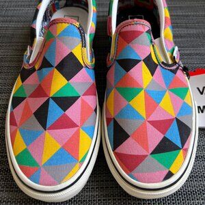 Vans x MoMA Faith Ringgold ltd-ed canvas slip-on. w7/m5.5. New in box w/ tags.